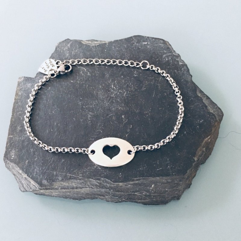 Clover Silver Heart Bracelet | Women's Bracelet | Gift Idea | Gift jewelry - Bracelet - British D'sire Main image