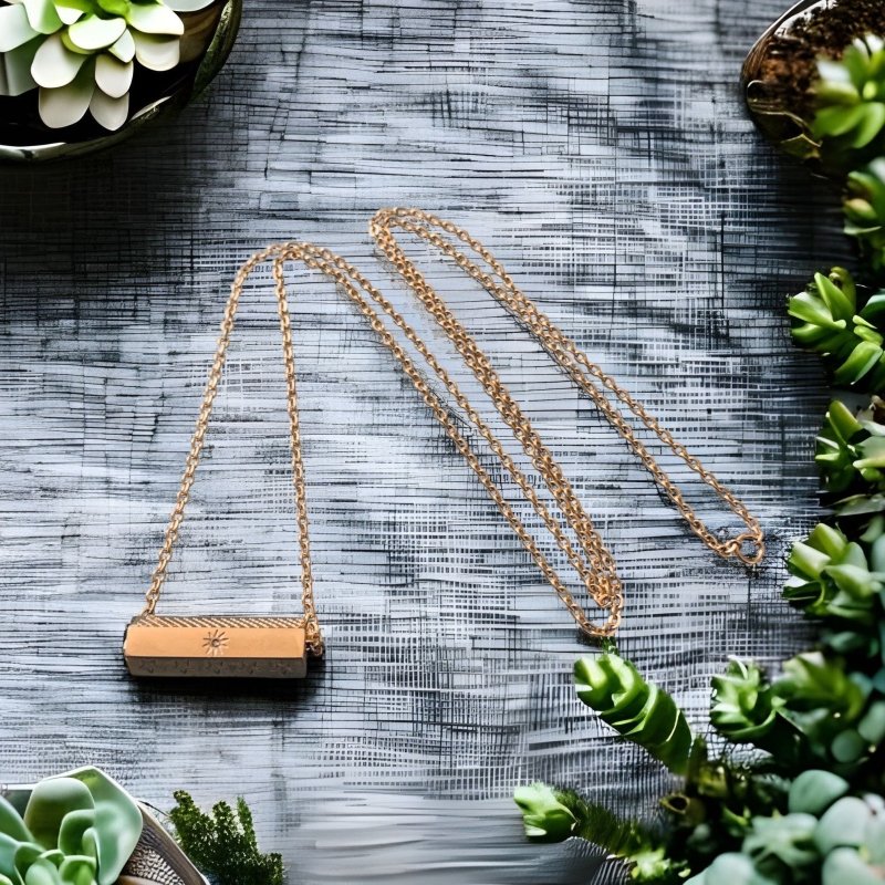 Clover Stainless Steel Cylinder Talisman Necklace | Gift Jewelry | Women's Gift | Gift Idea Secondary image
