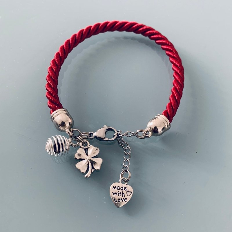 Clover Turquoise Woven Silk Perfume Bracelet | Jewelry Gifts | Woman Bracelet | Clover jewelry | Birthday Woman Gift idea - Women's Bracelets - British D'sire Main image