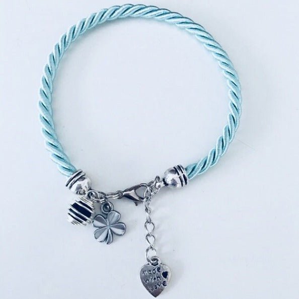 Clover Turquoise Woven Silk Perfume Bracelet | Jewelry Gifts | Women Bracelet | Clover Jewelry | Birthday Women Gift idea - Bracelet - British D'sire Main image