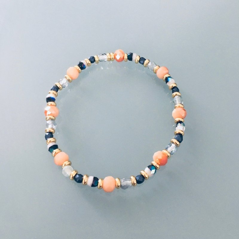 Clover Women's Bracelet Multicolored Beads and Heishi Gold | Beaded Bracelet | Gift idea | Gray Bracelet | Gift Jewelry | Woman Jewelry | Christmas Gift - Bracelet - British D'sire Main image