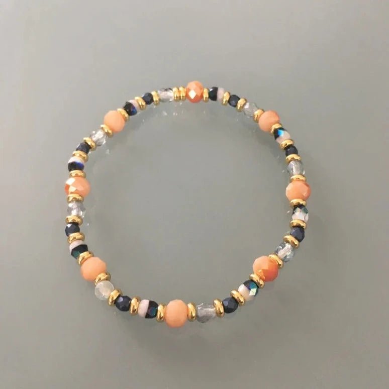 Clover Women's Bracelet Multicolored Beads and Heishi Gold | Beaded Bracelet | Gift idea | Gray Bracelet | Gift Jewelry | Woman Jewelry | Christmas Gift Secondary image