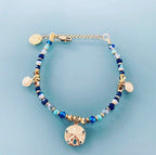 Clover Women's Bracelet With Shells | Swarovski Magic Natural Stones and 24K Gold Plated Heishi Pearls | Golden Bracelet | Gift Jewelry | Gold Women's Jewelry | Women's Gift idea | Gift jewelry - Bracelet - British D'sire