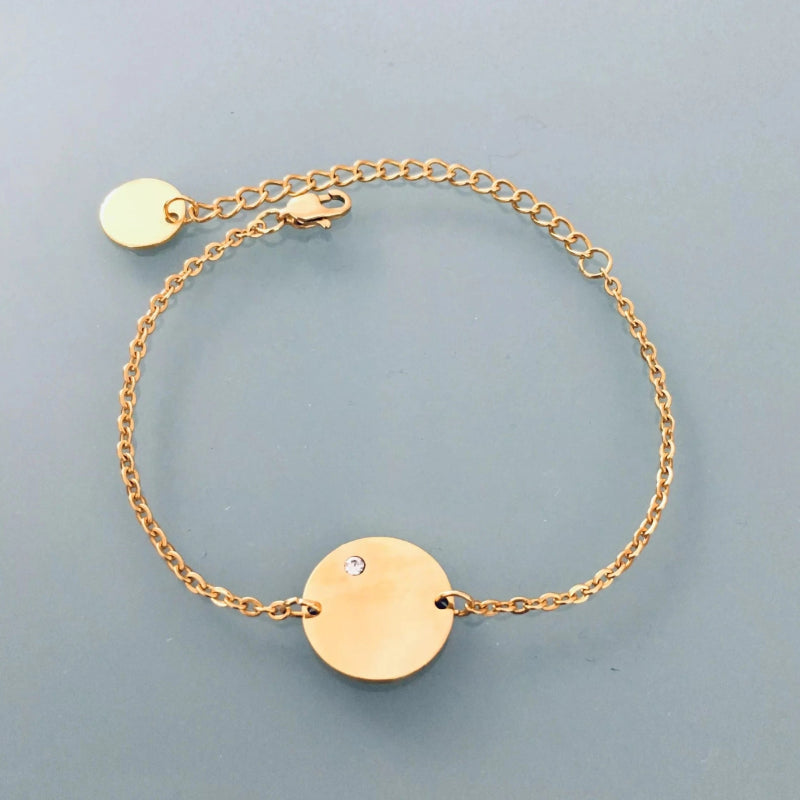 Clover Women's Curb Bracelet with Medal and Zirconium | Gold Bracelet | Zircon Bracelet | Gift Jewelry | Gold Women's Jewelry Christmas Gift - Bracelet - British D'sire