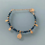 Clover Women's Gourmet Bracelet with Gold Plated Beads and Charms - Bracelet - British D'sire