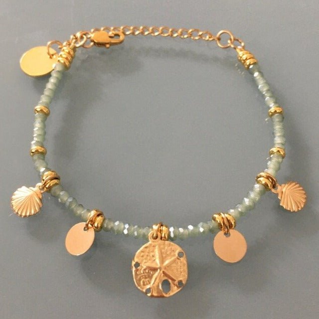 Clover Women's gourmets Gold Plated Sand Bracelet | Gold Bracelet | Sand Dollar Bracelet | Gift Jewelry | Gold Women's Jewelry - Bracelet - British D'sire