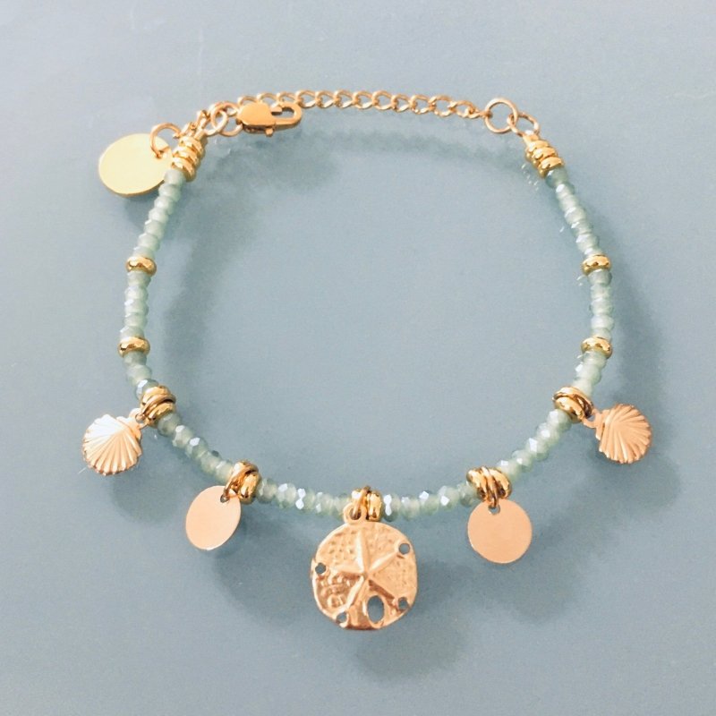 Clover Women's gourmets Gold Plated Sand Bracelet | Gold Bracelet | Sand Dollar Bracelet | Gift Jewelry | Gold Women's Jewelry - Bracelet - British D'sire