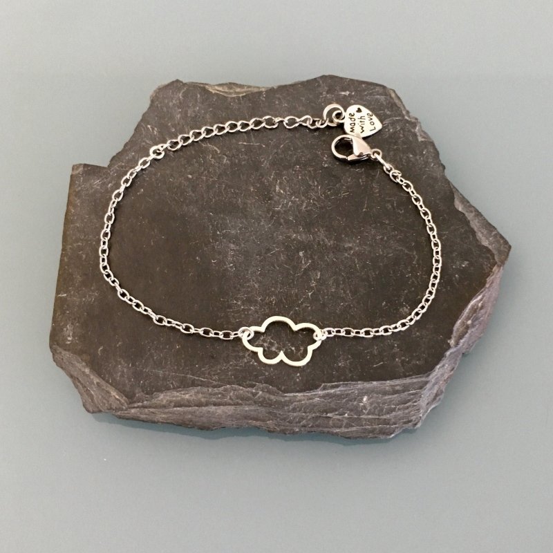 Clover Women's Silver Cloud Curb Bracelet | Women's Bracelet | Cloud Bracelet | Cad idea | Gift Jewelry | Constellation Silver Women's Bracelet - Bracelet - British D'sire