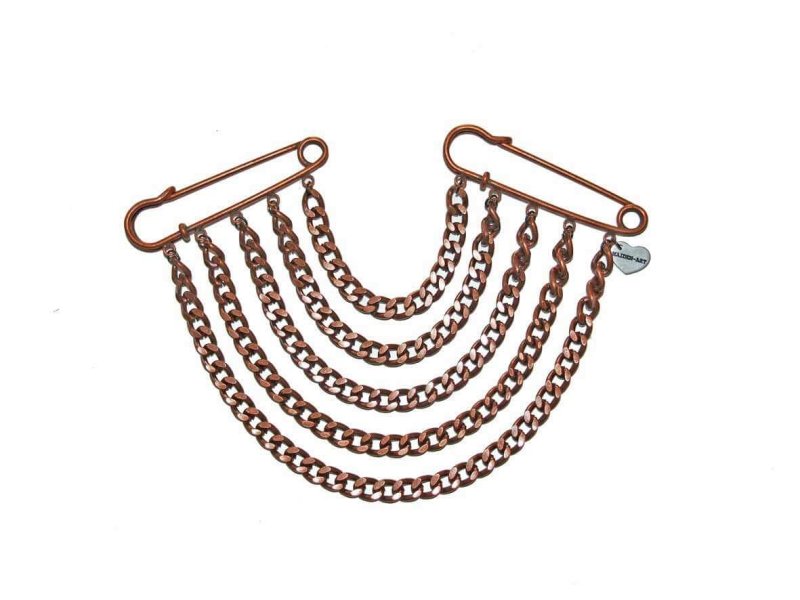 Copper brooch with chains - brooch - British D'sire