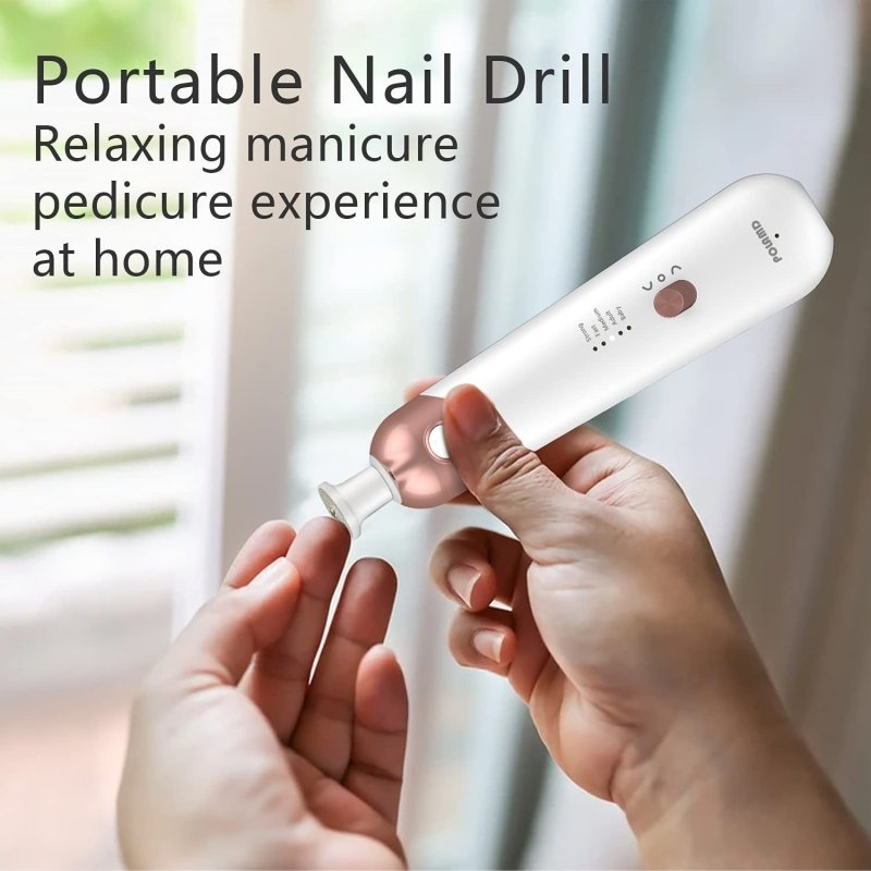 Cordless Manicure and Pedicure Set, Rechargeable Electric Nail Files, 5-Speed, LED Light, Durable Attachments, Excellent Home Use Electric Nail Drill for Cuticles Hard Skin Removal - Skin Care Kits & Combos - British D'sire