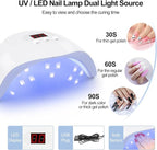 COSCELIA Gel Nail Beginner Kit Nail Polish Kit 15pcs U-V/LED Semi-Permanent Gel Nail Polish Kit with 36W Lamp for U-V Gel Nails for DIY Salon at Home - British D'sire