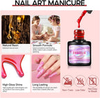 COSCELIA Gel Nail Beginner Kit Nail Polish Kit 15pcs U-V/LED Semi-Permanent Gel Nail Polish Kit with 36W Lamp for U-V Gel Nails for DIY Salon at Home - British D'sire