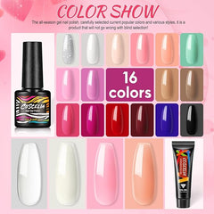 COSCELIA Gel Nail Polish Kit with Electric Nail File, 16 Colours Gel Polishes Set and 4 Colours Poly Nail Gel with 80W Nail Lamp Nail Drill Starter Kit Top Base Matte Coat Gel Polish Manicure Tools - British D'sire