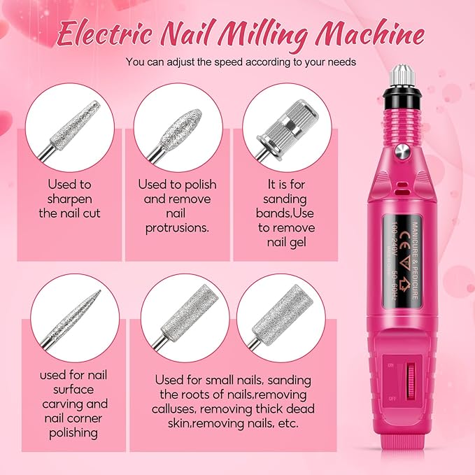 COSCELIA Gel Nail Polish Kit with Electric Nail File, 16 Colours Gel Polishes Set and 4 Colours Poly Nail Gel with 80W Nail Lamp Nail Drill Starter Kit Top Base Matte Coat Gel Polish Manicure Tools - British D'sire Main image