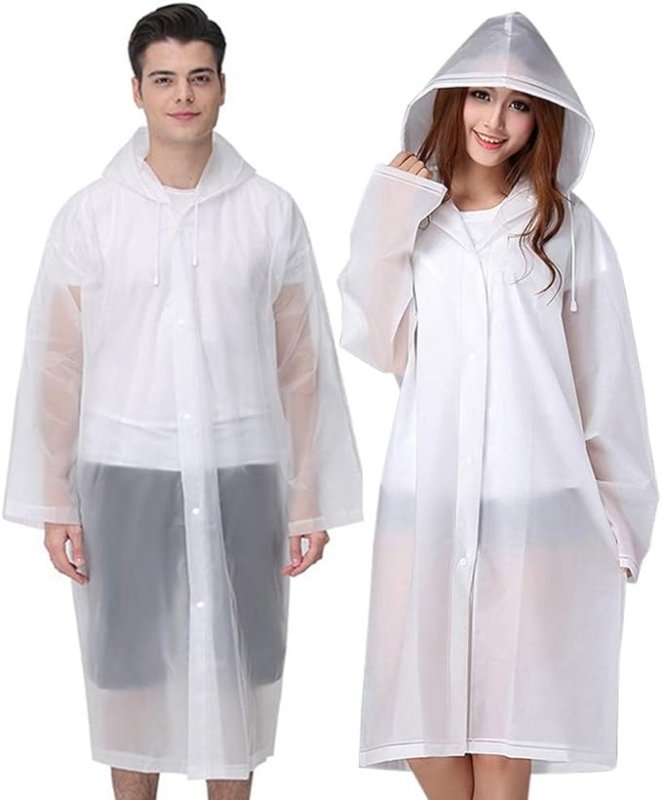 Cosowe Rain Poncho Raincoats for Adults, 2 Pack Reusable Rain Jacket Rainwear with Hoods and Sleeves, Waterproof for Emergency, Outdoors, Camping, Disney - British D'sire Main image