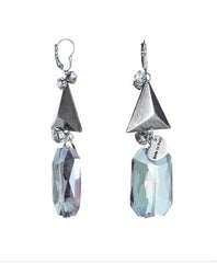 Dangle and drop earrings with triangle studs and rhinestones. - Earrings - British D'sire
