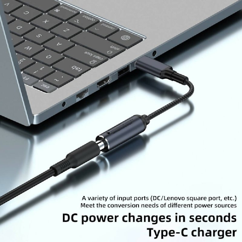 DC 5.5 x 2.1mm to USB-C / Type-C Male 100W Computer Charging Adapter Connector - Type-C Male 100W Computer Charging Adapter - British D'sire