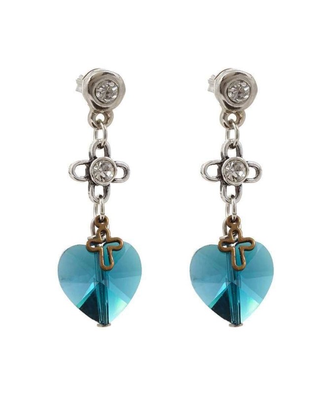 Deep blue crystals drop earrings - Earrings - British D'sire