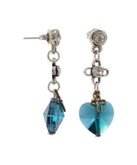 Deep blue crystals drop earrings - Earrings - British D'sire
