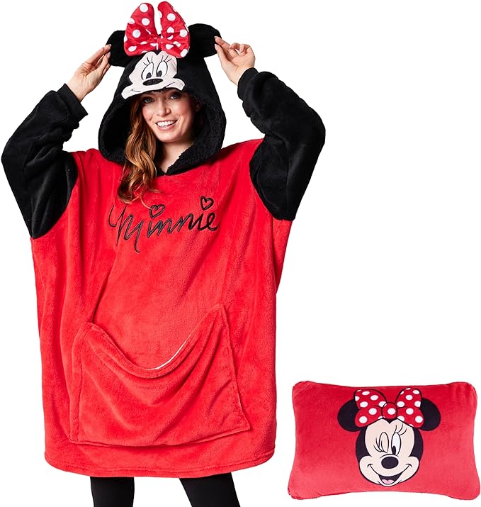 Disney Stitch Blanket Hoodie - Adults 2 in 1 Oversized Fleece Hoodie Baby Yoda Minnie Mouse - Stitch Gifts - British D'sire