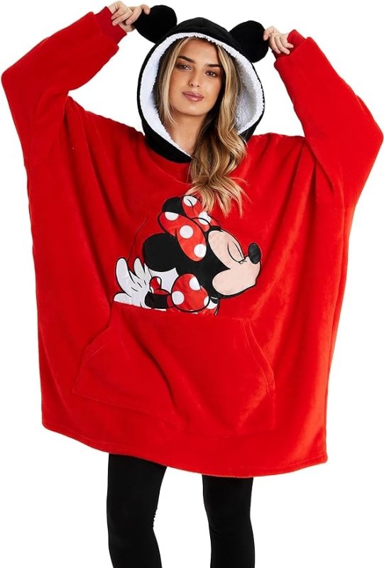 Disney Women's Hoodies, Oversized Blanket Hoodie, Minnie and Mickey Gifts - British D'sire