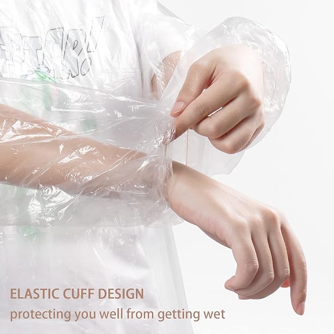 Disposable Rain poncho, 10 PCS Waterproof Ponchos, Emergency Raincoat for Men and Women with Drawstring Hood, Transparent Lightweight Poncho for Camping, Hiking, Climbing - British D'sire