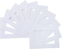 Donmills White Picture Photo Frame Mounts Mats | A4 Frame for Picture 10 Pack | Cut Card Picture Photo Mounts for Frames | Cardboard Picture Frames - Housings & Frames - British D'sire