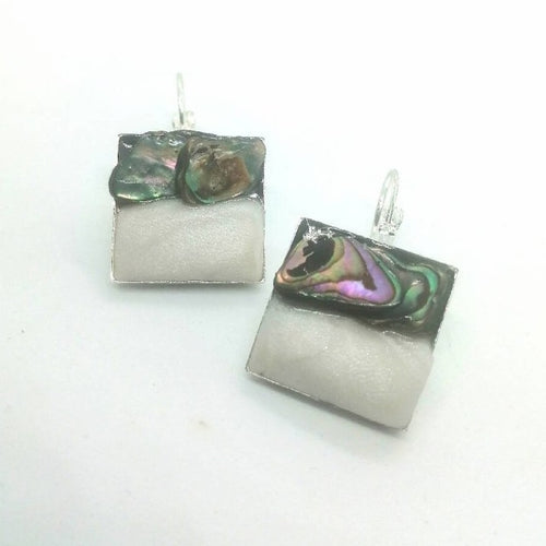Doodlewrap Designs Abalone and clay earrings