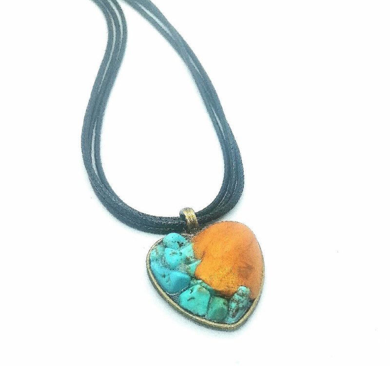 Doodlewrap Designs Turquiose Heart Pendant - Necklaces & Pendants - British D'sire