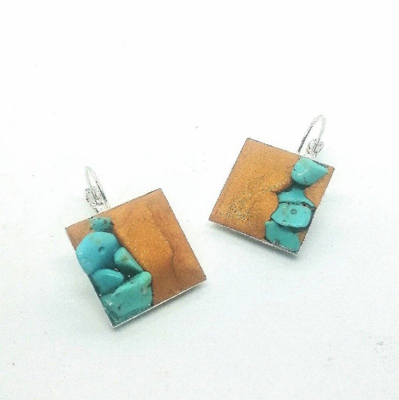 Doodlewrap Designs Turquoise Earrings - Earrings - British D'sire Main image