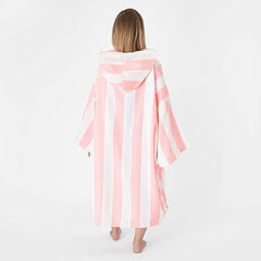 Dreamscene Striped Poncho Towel Adult Hooded Oversized Bath Beach Surf Absorbent Microfiber Quick Dry Unisex Changing Robe - Unisex Clothing's - British D'sire