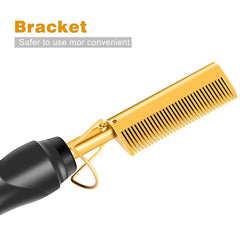 Dsfiuuy Hot Comb Wet Dry Hair Use Hair Curling Iron Straightener Eco-Friendly Electric - Hair Care & Styling - British D'sire