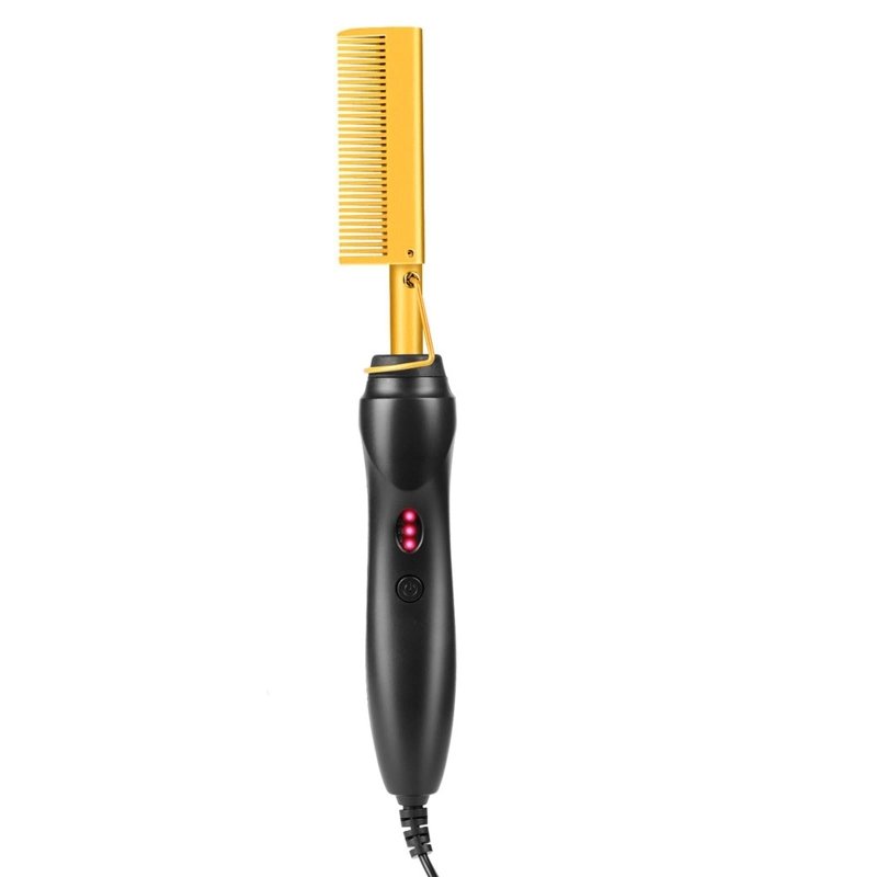 Dsfiuuy Hot Comb Wet Dry Hair Use Hair Curling Iron Straightener Eco-Friendly Electric - Hair Care & Styling - British D'sire