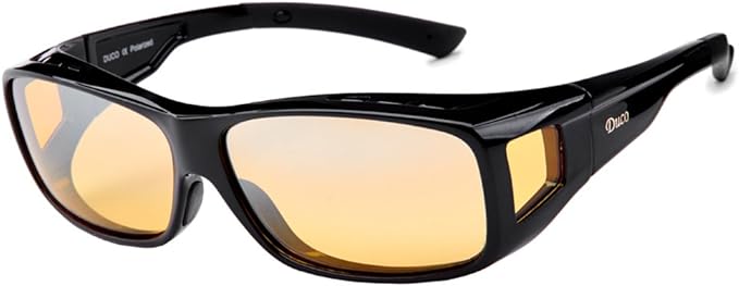 DUCO Polarised Night Driving Over Glasses Wrap Around Be Worn Over Prescription Eyewear Polarized Night Vision 8953Y - British D'sire