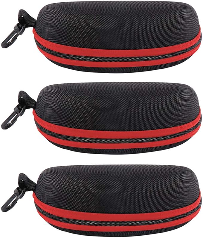 EKdirect 3pcs Sunglasses Case Hard Protective Eyewear Eyeglasses Glasses Box with Zip Hook Secondary image