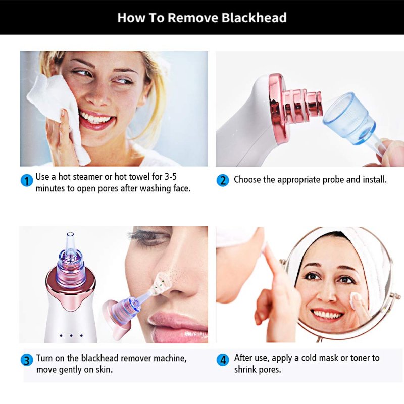 Electric Blackhead Remover Pore Vacuum Suction Diamond Dermabrasion Face Cleaner - Face Care - British D'sire