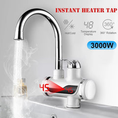 Electric Water Heater Tap Kitchen Instant Tankless Instantaneous Water Heater Heating Instant Device 360 Rotate Hot Water Faucet - Bottles & Thermos - British D'sire