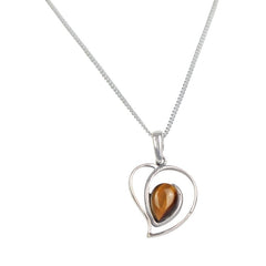 Elegant heart-like pendant hugging a range of beautiful stones - Necklaces & Pendants - British D'sire