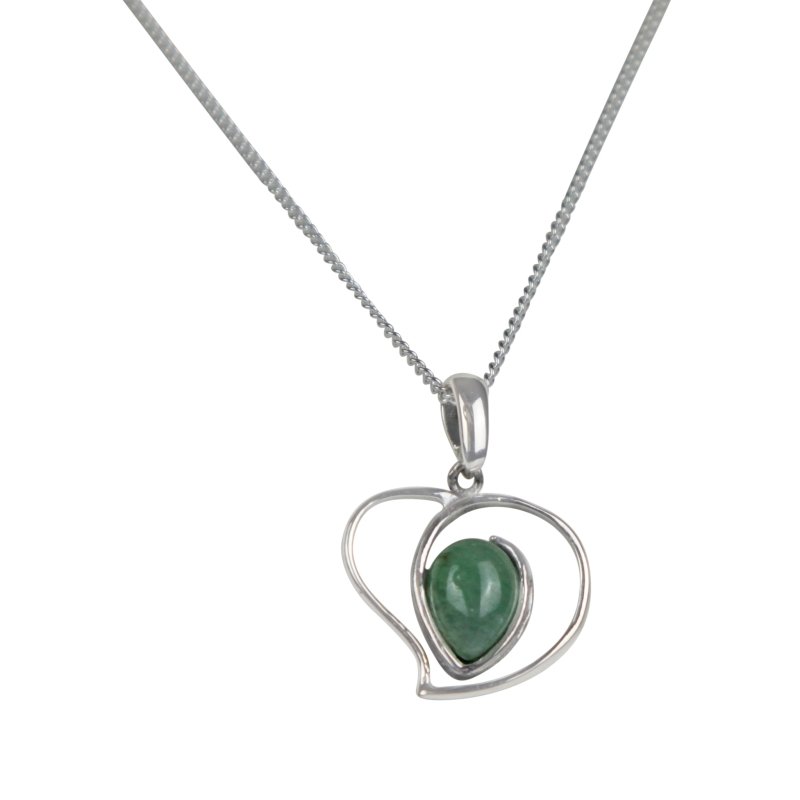 Elegant heart-like pendant hugging a range of beautiful stones - Necklaces & Pendants - British D'sire