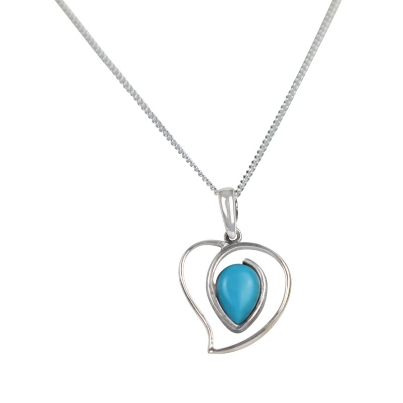 Elegant heart-like pendant hugging a range of beautiful stones - Necklaces & Pendants - British D'sire