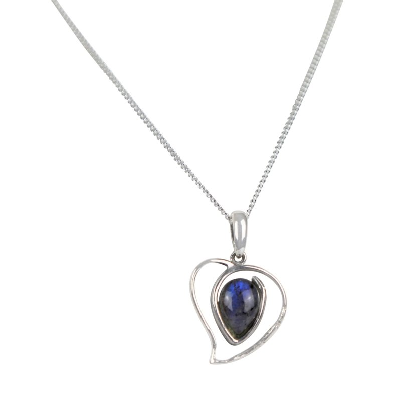 Elegant heart-like pendant hugging a range of beautiful stones - Necklaces & Pendants - British D'sire