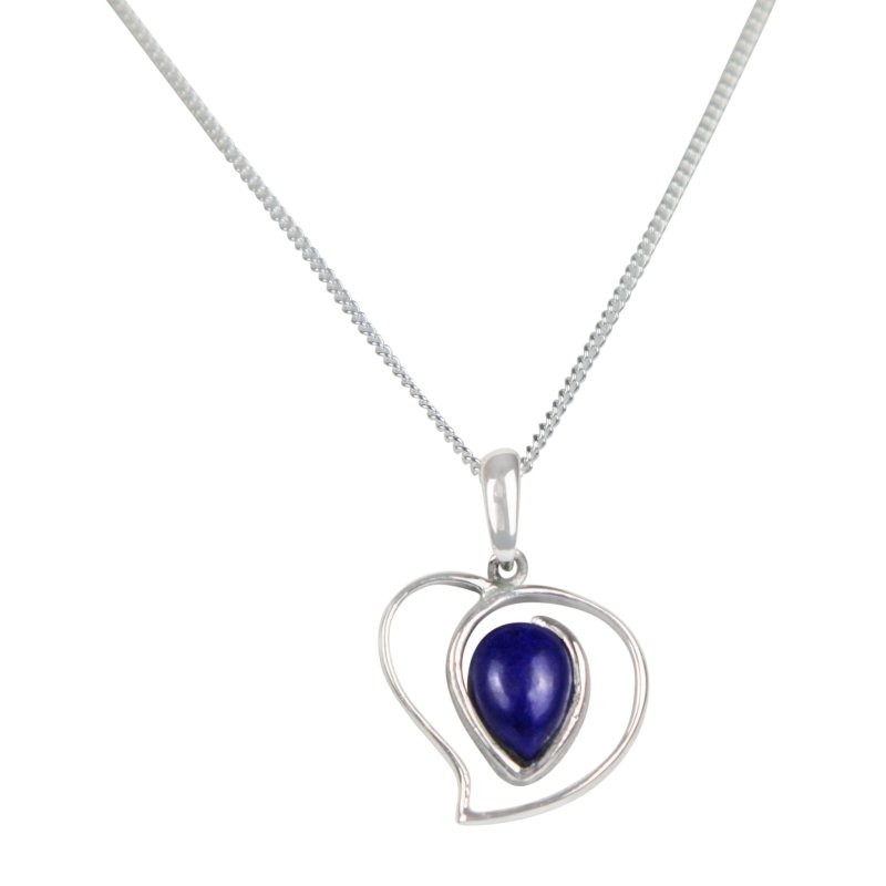 Elegant heart-like pendant hugging a range of beautiful stones - Necklaces & Pendants - British D'sire