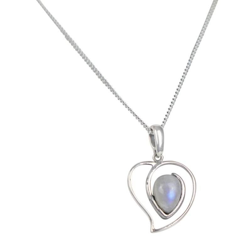 Elegant heart-like pendant hugging a range of beautiful stones - Necklaces & Pendants - British D'sire
