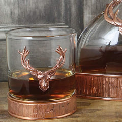 English Pewter Company Copper Stag Head Whisky Glass Tumbler with Pewter Base [STAG200] - British D'sire