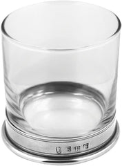 English Pewter Company Whisky Tumbler Glass with Pewter Base, Old Fashioned Heavy Design [VG005] - British D'sire
