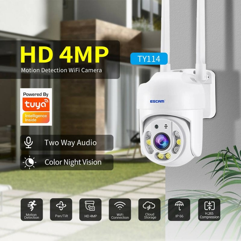 ESCAM TV114 4MP WiFi Camera Support Two-Way Voice & Night Vision & Motion Detection, Specification:UK Plug Secondary image