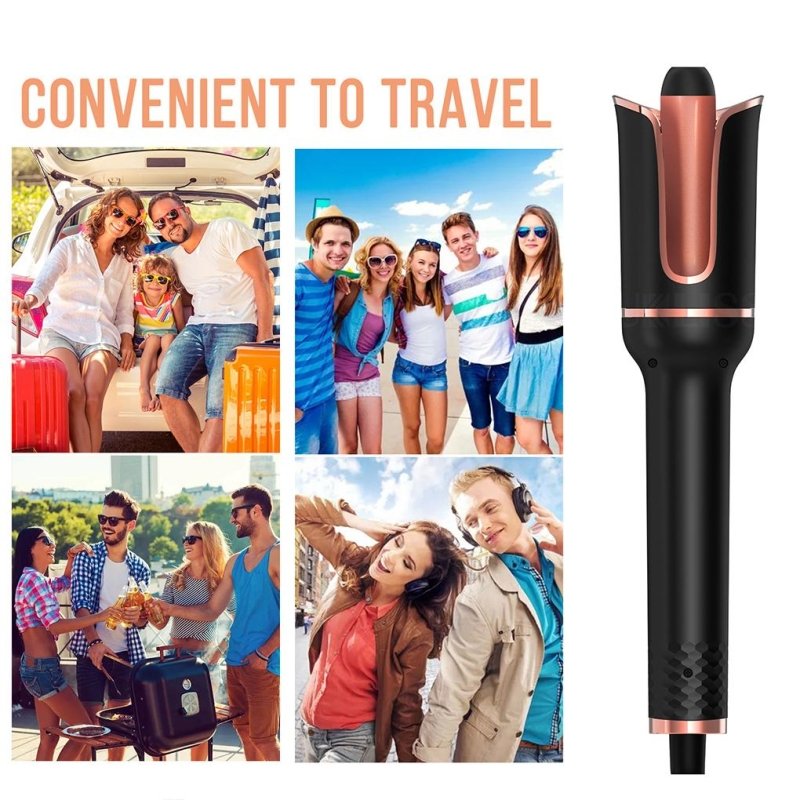EU Plug Electric Long Hair Curler Temperature Adjustable Curling Iron with Indicator Portable DIY Hairdressing Waver Styler - Hair Care & Styling - British D'sire