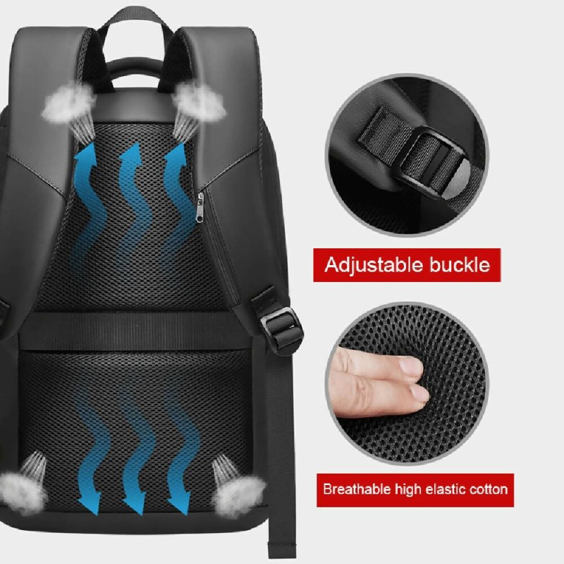 EVA Hard Shell Expandable Laptop Backpack with USB Port Multifunctional Business Travel Backpack(Black) - Laptop Backpack - British D'sire