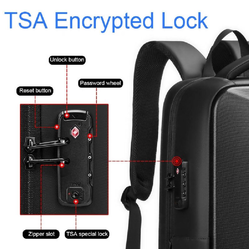 EVA Hard Shell Expandable Laptop Backpack with USB Port Multifunctional Business Travel Backpack(Black) - Laptop Backpack - British D'sire