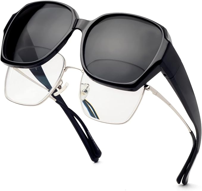 Face Shadow Over Glasses Sunglasses for Women Polarized UV Protection, Fit Over Glasses Sunglasses Lightweight - British D'sire